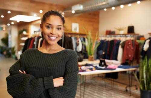 woman business owner in her store