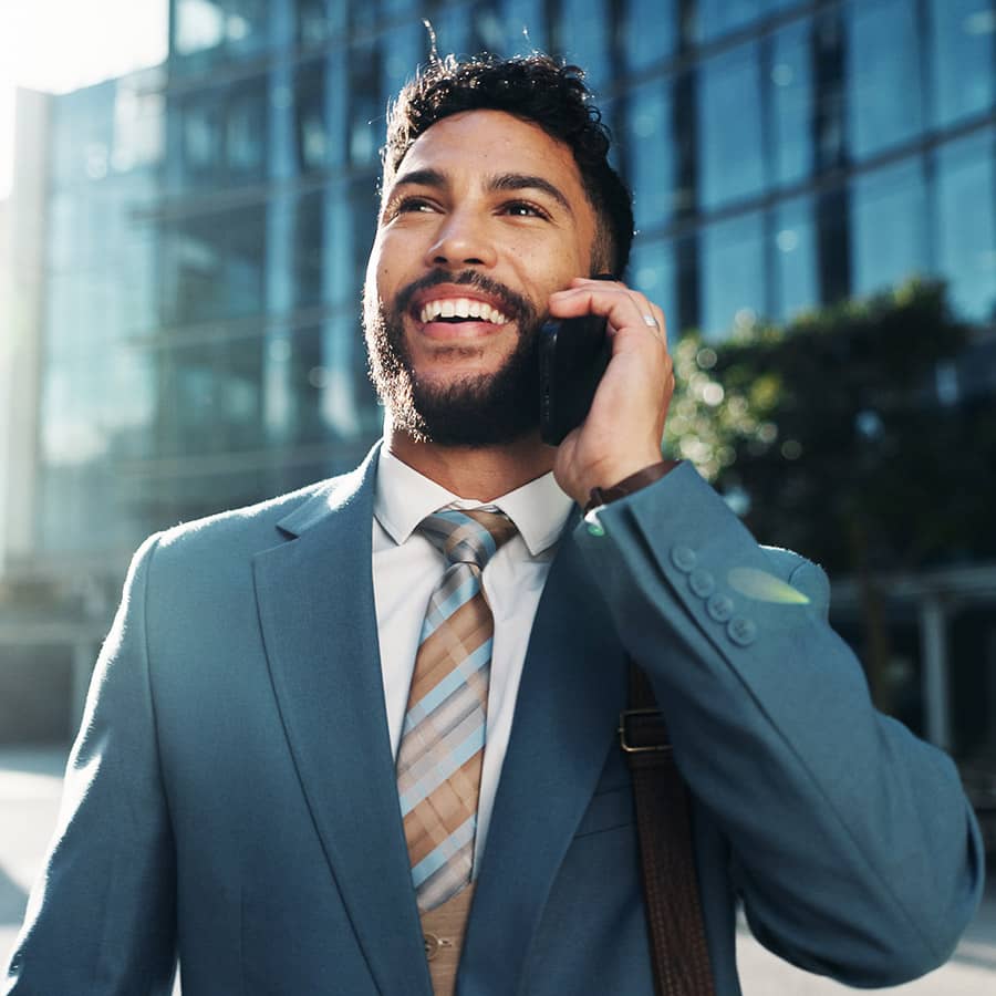 A business man on the phone